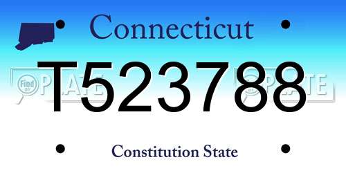 T523788 Connecticut License Plate