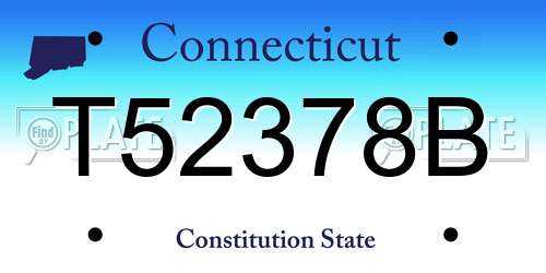 T52378B Connecticut License Plate