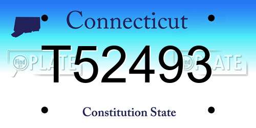 T52493 Connecticut License Plate