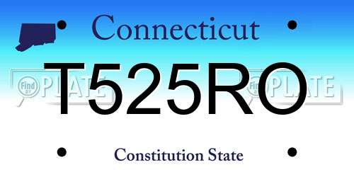 T525RO Connecticut License Plate