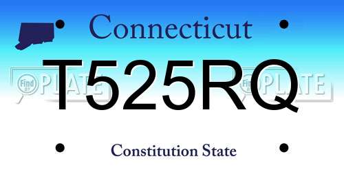 T525RQ Connecticut License Plate