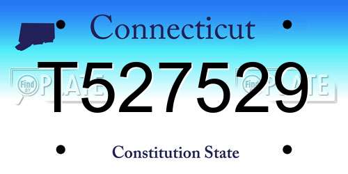 T527529 Connecticut License Plate