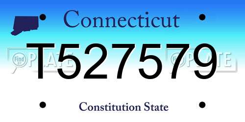 T527579 Connecticut License Plate