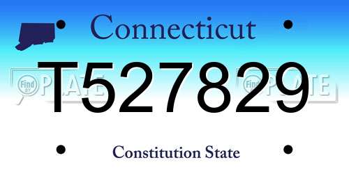 T527829 Connecticut License Plate