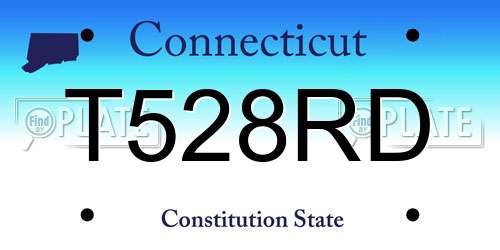 T528RD Connecticut License Plate