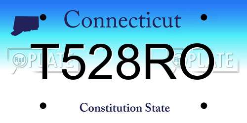 T528RO Connecticut License Plate