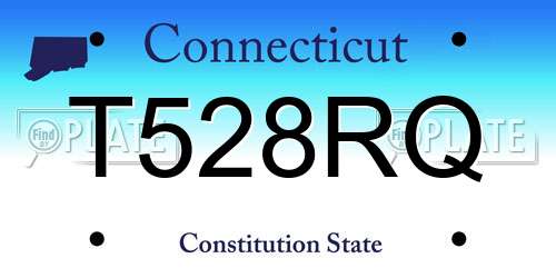 T528RQ Connecticut License Plate