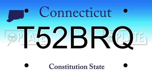 T52BRQ Connecticut License Plate