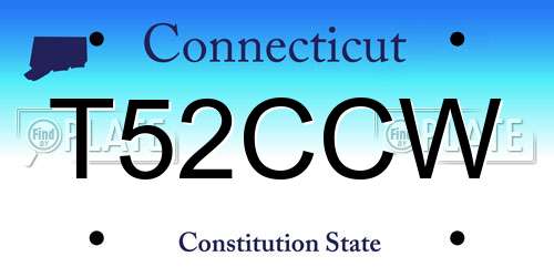 T52CCW Connecticut License Plate