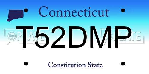 T52DMP Connecticut License Plate