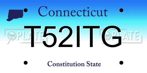 T52ITG Connecticut License Plate