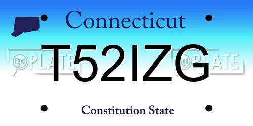 T52IZG Connecticut License Plate