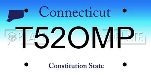 T52OMP Connecticut License Plate