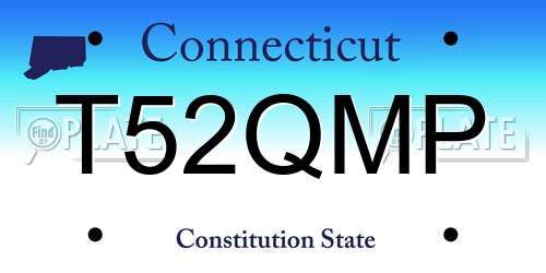 T52QMP Connecticut License Plate
