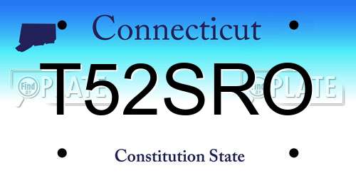 T52SRO Connecticut License Plate