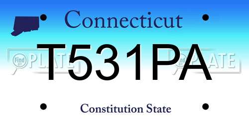 T531PA Connecticut License Plate