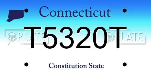 T5320T Connecticut License Plate