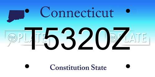 T5320Z Connecticut License Plate