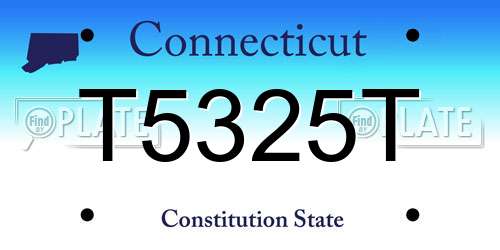 T5325T Connecticut License Plate
