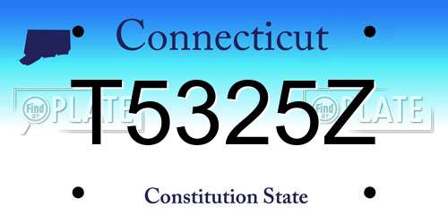T5325Z Connecticut License Plate