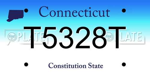 T5328T Connecticut License Plate