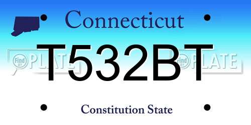 T532BT Connecticut License Plate
