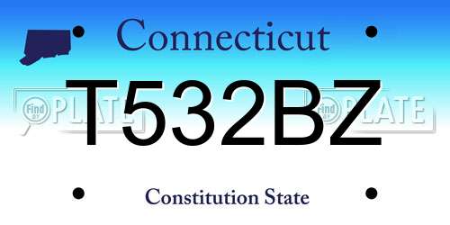 T532BZ Connecticut License Plate