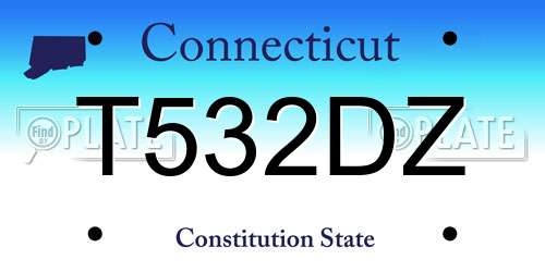 T532DZ Connecticut License Plate