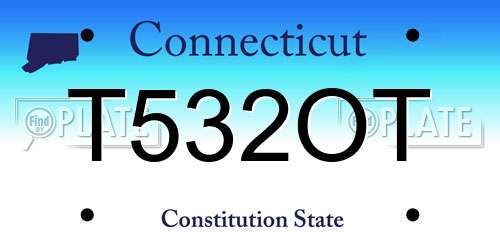 T532OT Connecticut License Plate