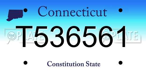 T536561 Connecticut License Plate