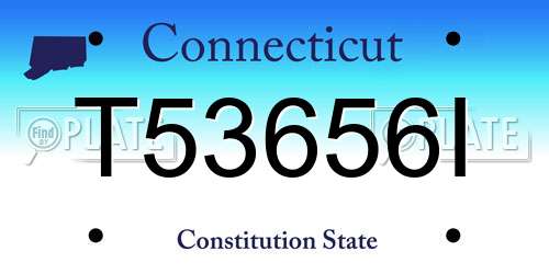 T53656I Connecticut License Plate