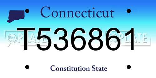 T536861 Connecticut License Plate