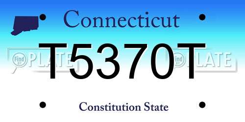 T5370T Connecticut License Plate