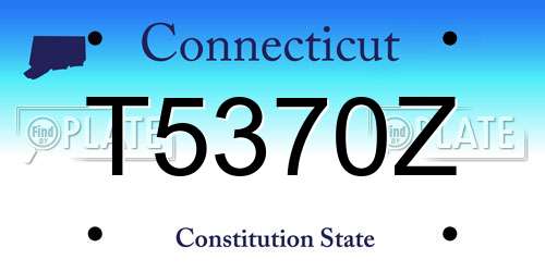 T5370Z Connecticut License Plate