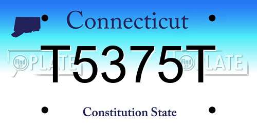 T5375T Connecticut License Plate