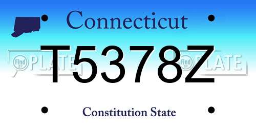T5378Z Connecticut License Plate