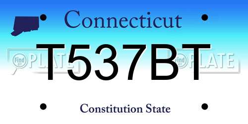 T537BT Connecticut License Plate