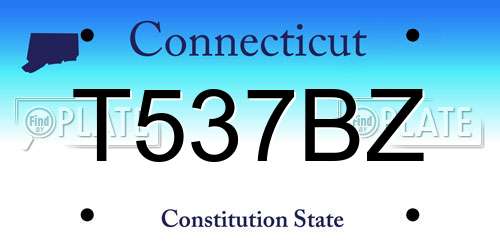 T537BZ Connecticut License Plate