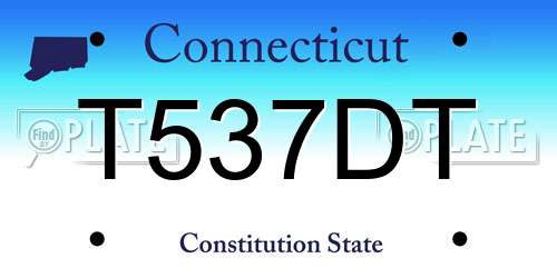 T537DT Connecticut License Plate