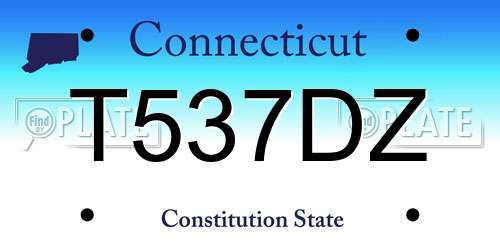 T537DZ Connecticut License Plate