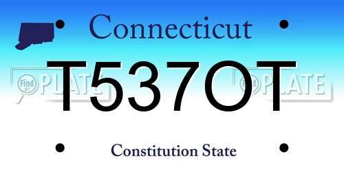 T537OT Connecticut License Plate