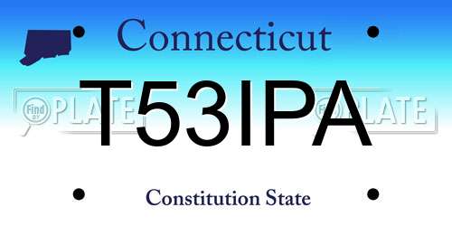 T53IPA Connecticut License Plate