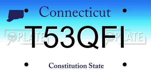 T53QFI Connecticut License Plate