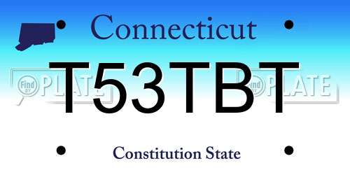 T53TBT Connecticut License Plate