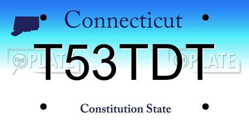 T53TDT Connecticut License Plate