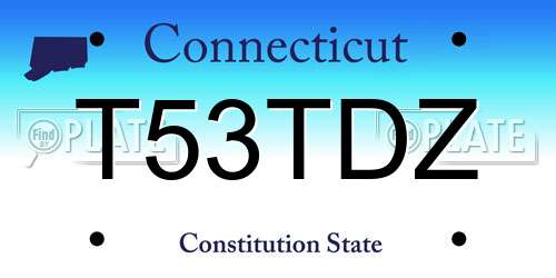 T53TDZ Connecticut License Plate