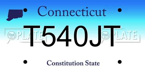 T540JT Connecticut License Plate