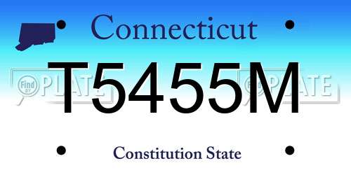 T5455M Connecticut License Plate