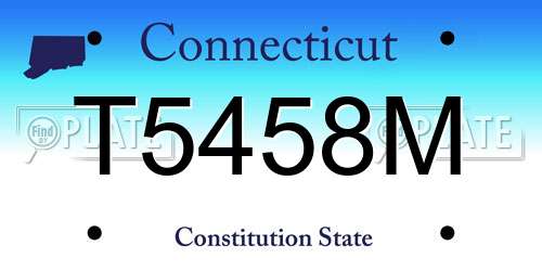 T5458M Connecticut License Plate