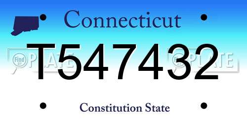 T547432 Connecticut License Plate